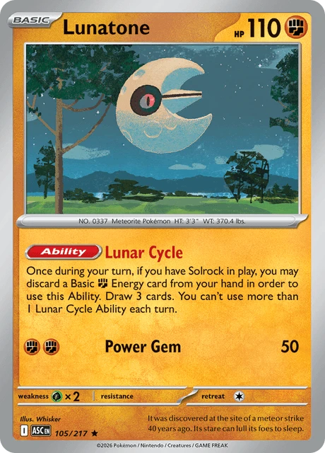 Lunatone – Reverse Holo · Energy Symbol