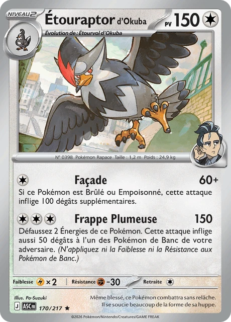 Étouraptor d'Okuba – Reverse Holo · Poké Ball