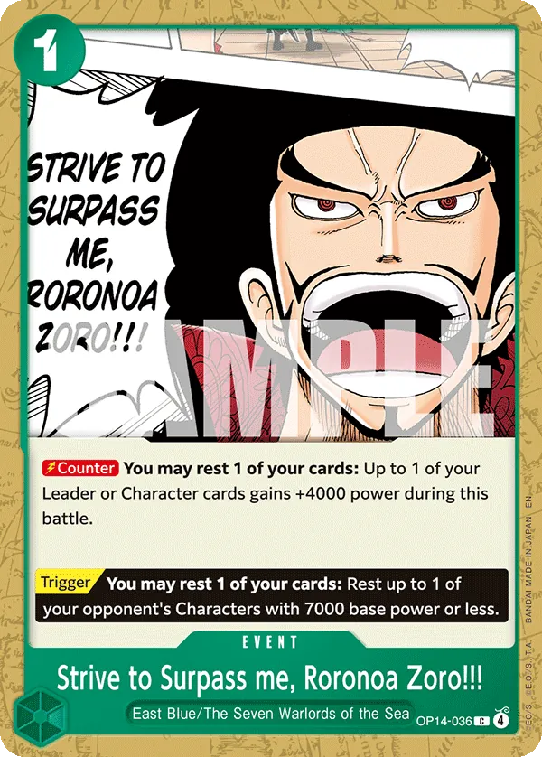 Pour espérer pouvoir un jour me surpasser, Zoro !!
