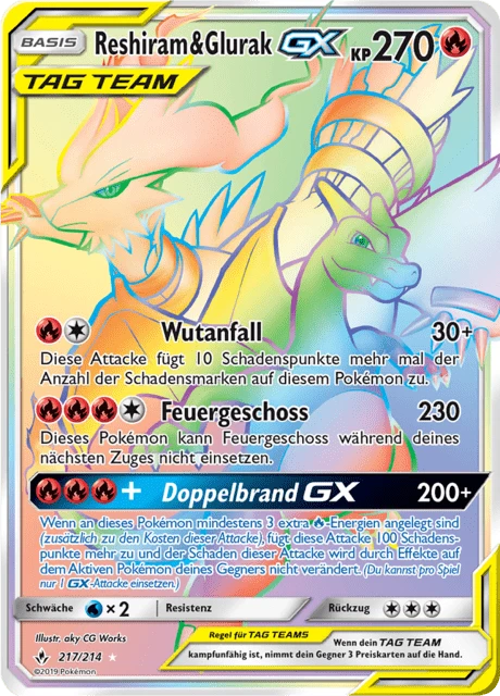 Reshiram & Glurak-GX – Holo