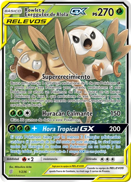 Rowlet y Exeggutor de Alola-GX