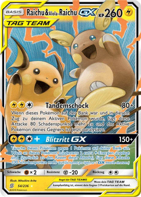 Raichu & Alola-Raichu-GX – Holo