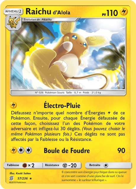 Raichu d'Alola – Reverse Holo