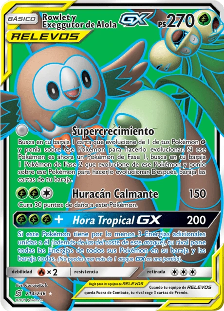 Rowlet y Exeggutor de Alola-GX – Holo