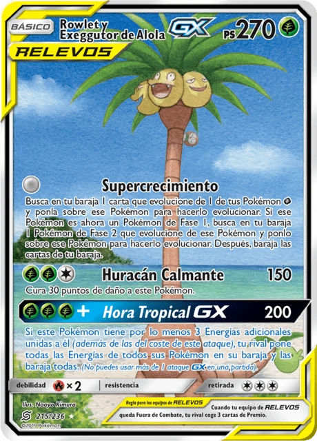 Rowlet y Exeggutor de Alola-GX – Holo