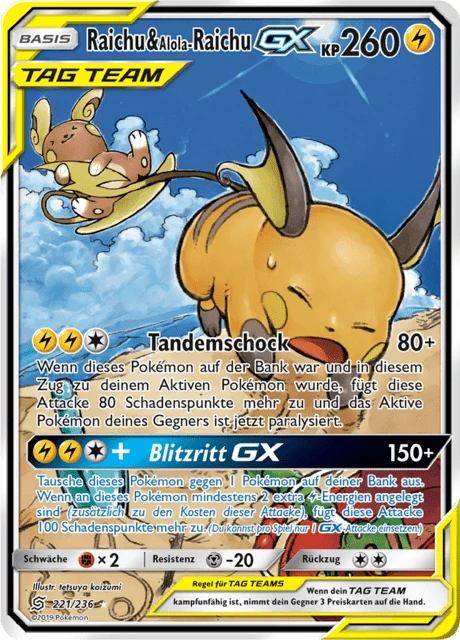 Raichu & Alola-Raichu-GX – Holo