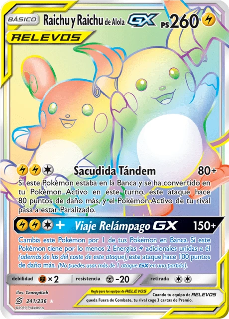 Raichu y Raichu de Alola-GX – Holo