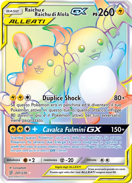 Raichu e Raichu di Alola-GX