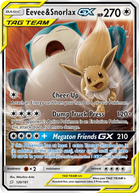 Eevee & Snorlax GX – Holo