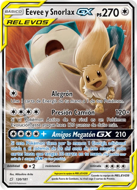 Eevee y Snorlax-GX – Holo