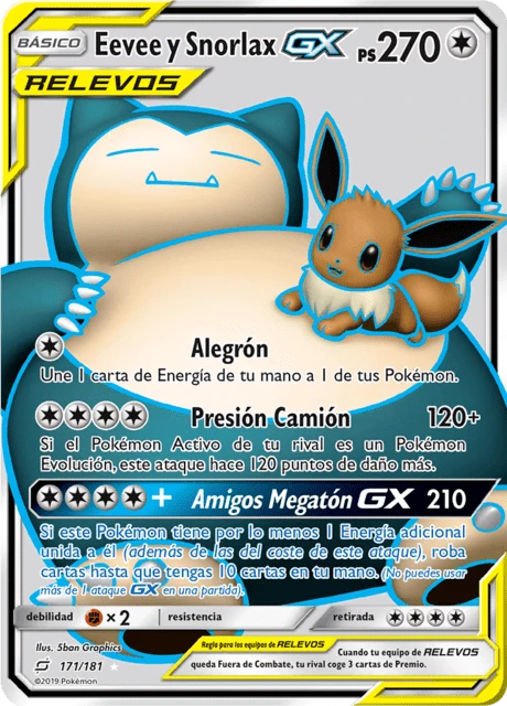 Eevee y Snorlax-GX – Holo