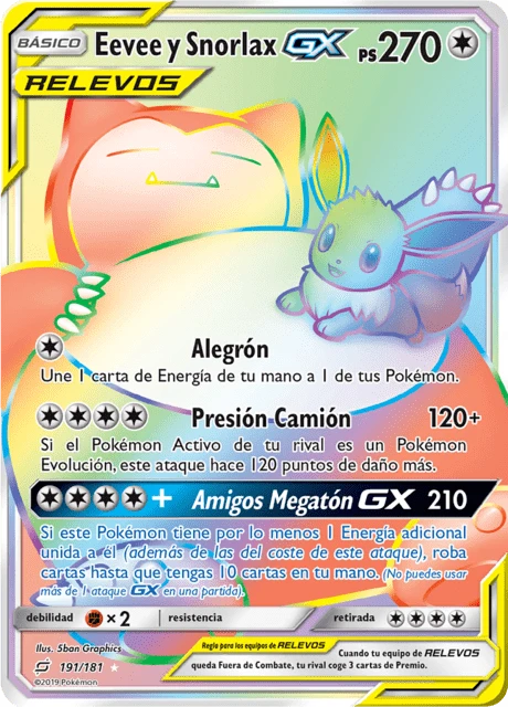 Eevee y Snorlax-GX – Holo
