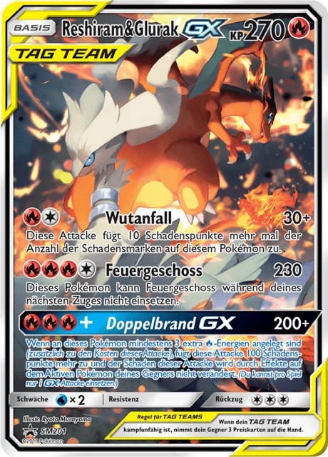 Reshiram & Glurak-GX – Holo