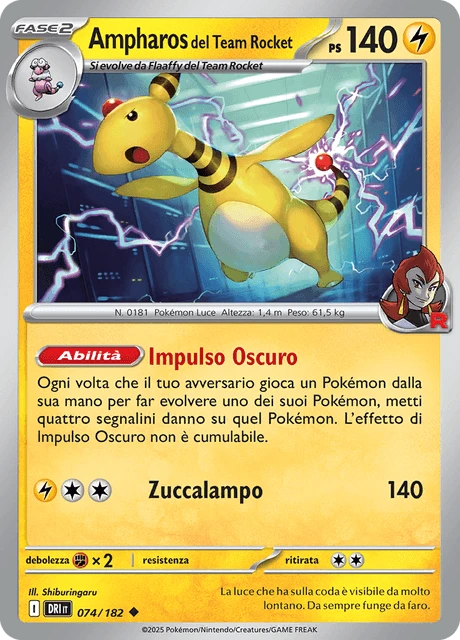 Ampharos del Team Rocket – Reverse Holo