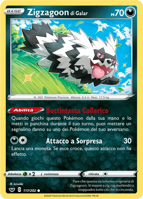 Zigzagoon di Galar – Reverse Holo