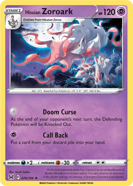 Hisuian Zoroark – Reverse Holo